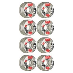 Rollerbones Quad Skate Wheels 62mm X 30mm Bowl Bombers 8-Pack 103A Clear