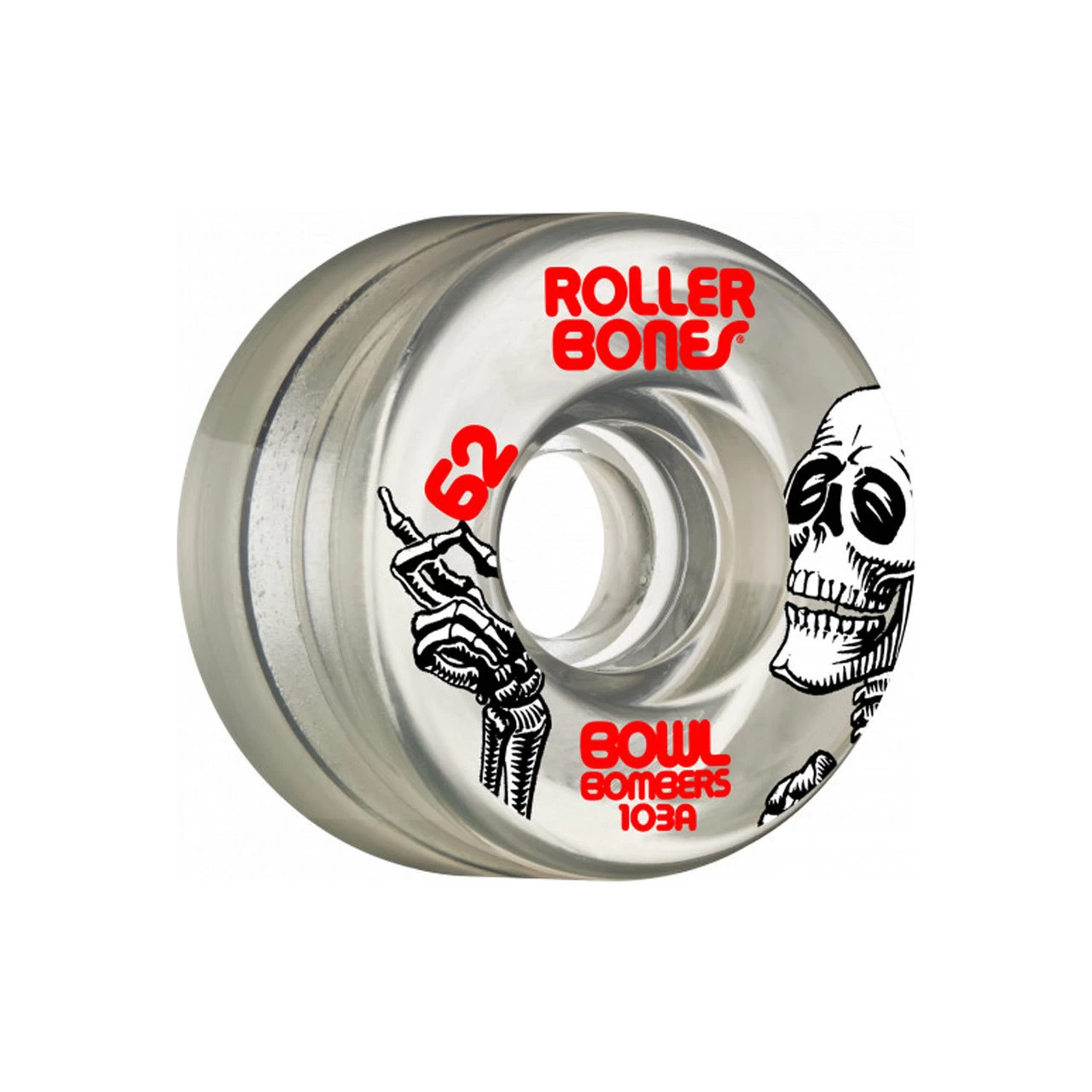 Rollerbones Quad Skate Wheels 62mm X 30mm Bowl Bombers 8-Pack 103A Clear 2 Rollerbones Quad Skate Wheels 62mm X 30mm Bowl Bombers 8-Pack 103A Clear - Image 2