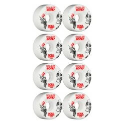 Rollerbones Quad Skate Wheels 62mm X 30mm Bowl Bombers 8-Pack 103A White