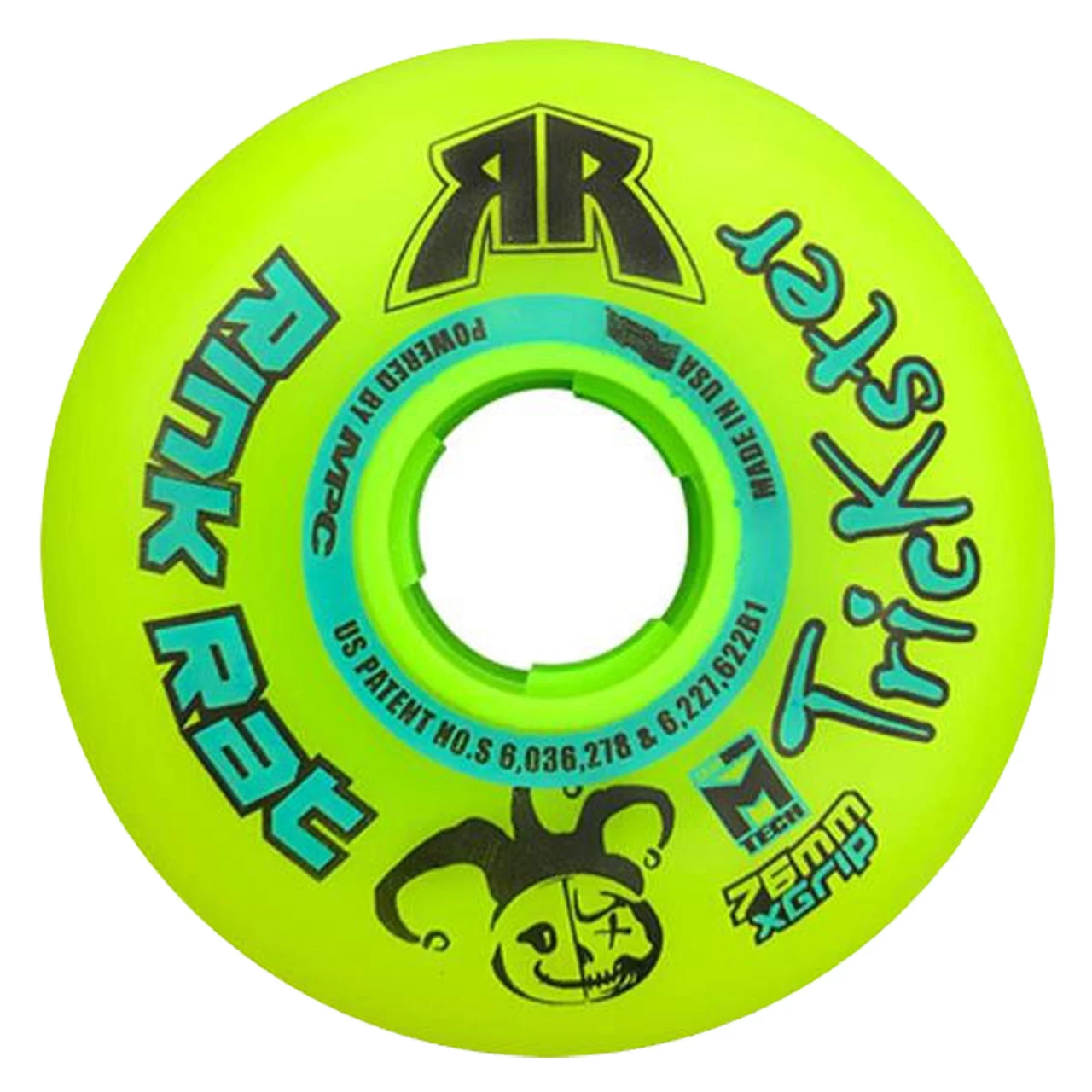 Rink Rat Roller Hockey Wheels - Trickster X 76/80 HiLo 84A Green/Blue (8-Pack) 2 Rink Rat Roller Hockey Wheels - Trickster X 76/80 HiLo 84A Green/Blue (8-Pack) - Image 2