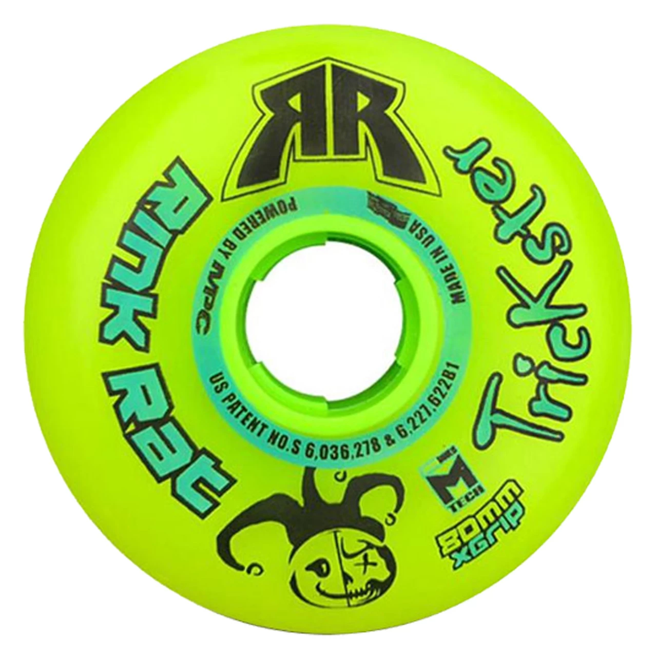 Rink Rat Roller Hockey Wheels - Trickster X 76/80 HiLo 84A Green/Blue (8-Pack) 3 Rink Rat Roller Hockey Wheels - Trickster X 76/80 HiLo 84A Green/Blue (8-Pack) - Image 3