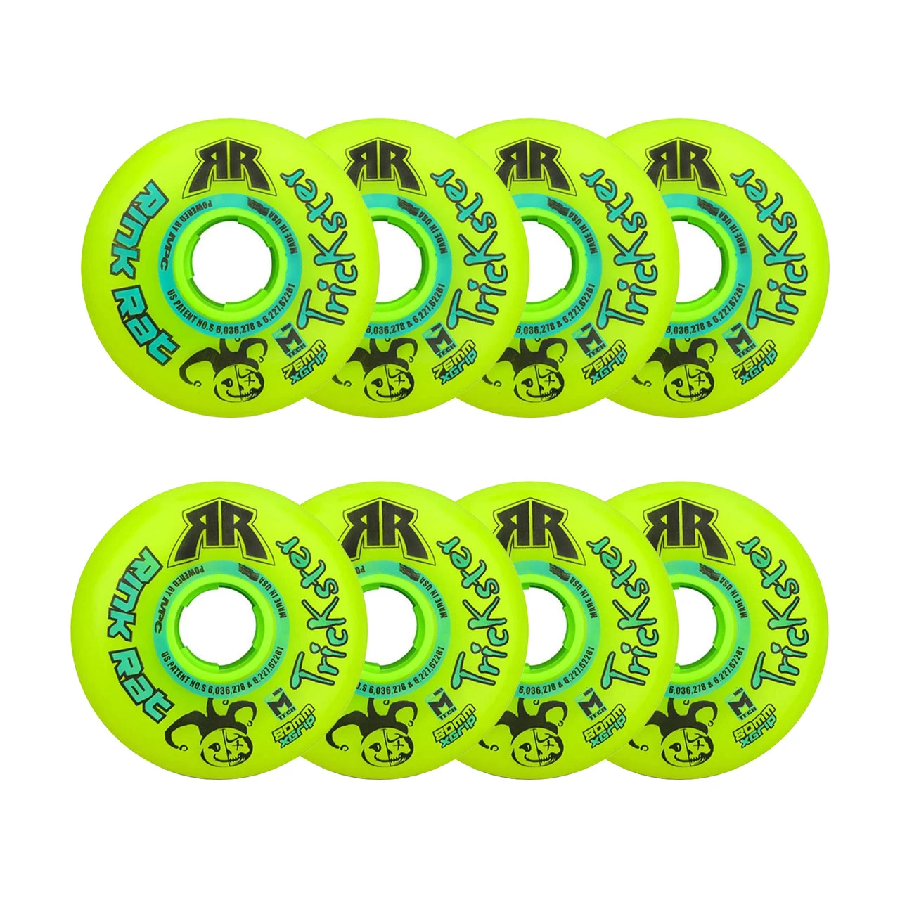 Rink Rat Roller Hockey Wheels - Trickster X 76/80 HiLo 84A Green/Blue (8-Pack) 1 Rink Rat Roller Hockey Wheels - Trickster X 76/80 HiLo 84A Green/Blue (8-Pack)