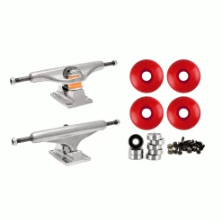 Independent 159 (8.75") Skateboard Trucks 58mm Red Wheels And Bearings Combo Package