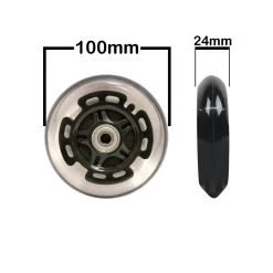 LED Scooter Wheels Set Of 2 With Bearings - Black/Clear -Powell Peralta Store SWLEDBLACK SIZE 75360.1533909589