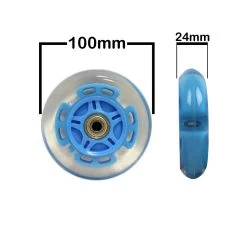 LED Scooter Wheels Set Of 2 With Bearings - Blue/Clear -Powell Peralta Store SWLEDBLUE SIZE 14658.1533828748