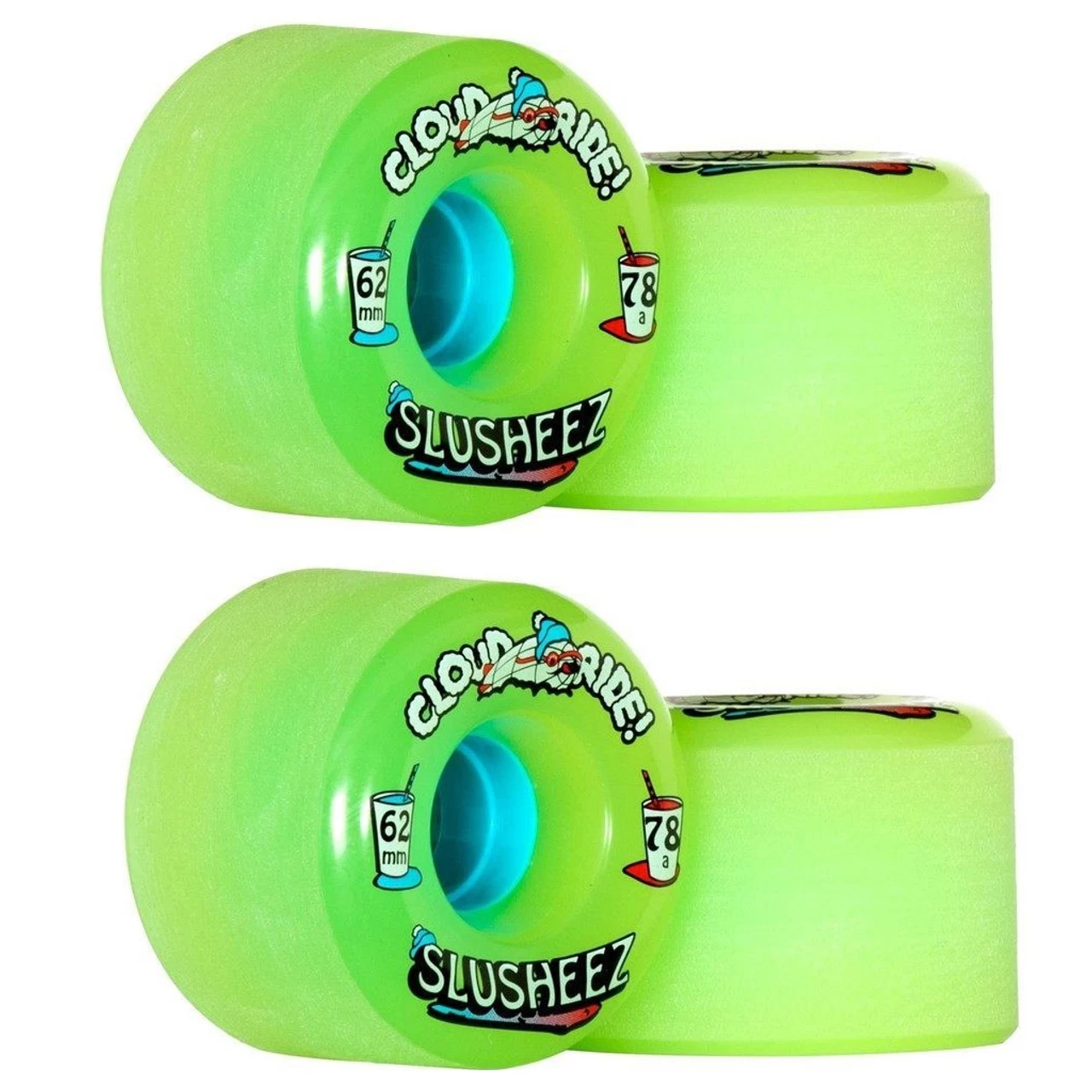Cloud Ride Wheels Slusheez 62mm 78A Lime (Set Of 4) 1 Cloud Ride Wheels Slusheez 62mm 78A Lime (Set Of 4)