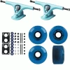 Paris Longboard Trucks, Wheels, Hardware, And Abec 7 Bearings Kit - V2 180 Blue + Blank Clear Blue 65mm 78A