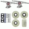 Paris Longboard Trucks, Wheels, Hardware, And Abec 7 Bearings Kit - V2 180 Raw + Blank Ghost White 65mm 78A