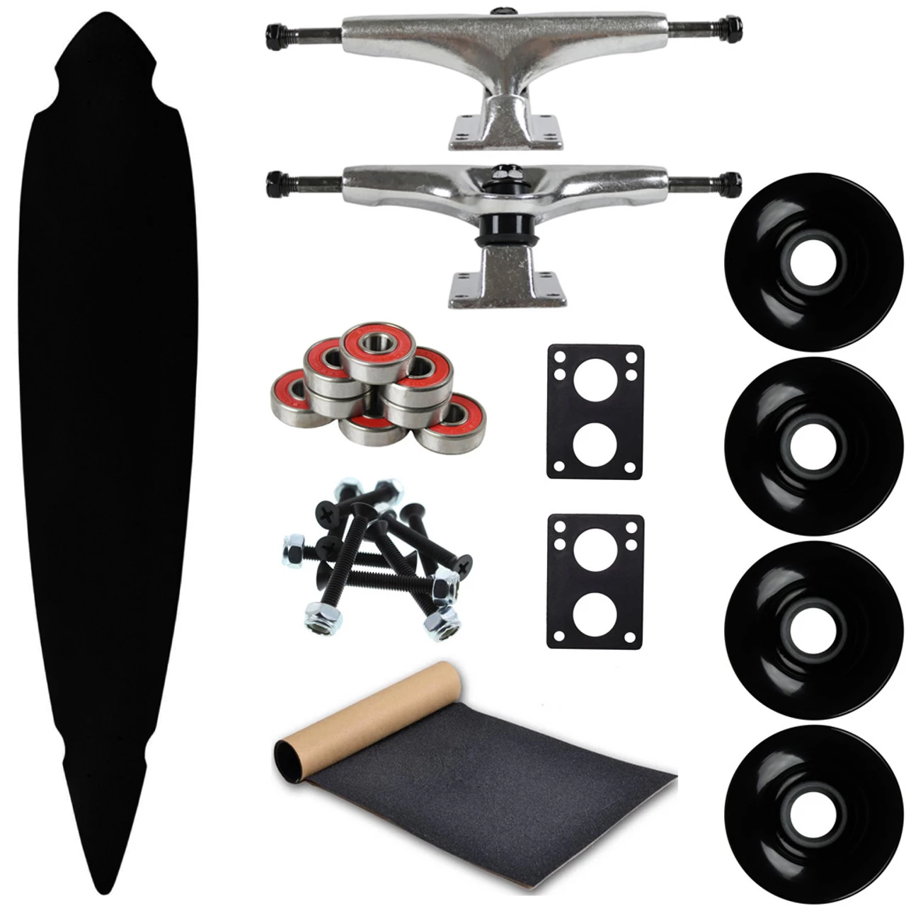 Moose Longboard Complete 9" X 46" Concave Cut Out Pintail Black 1 Moose Longboard Complete 9" X 46" Concave Cut Out Pintail Black