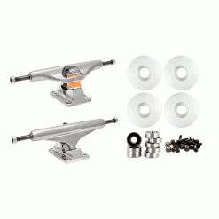 Independent 159 (8.75") Skateboard Trucks 56mm White Wheels And Bearings Combo Package