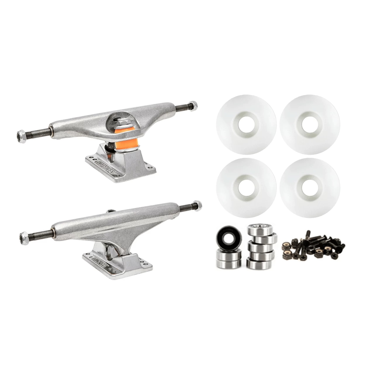 Independent 159 (8.75") Skateboard Trucks 56mm White Wheels And Bearings Combo Package 1 Independent 159 (8.75") Skateboard Trucks 56mm White Wheels And Bearings Combo Package