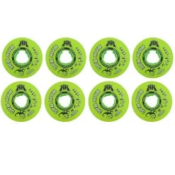 Rink Rat Roller Hockey Wheels - Trickster XXX 68/72 Youth HiLo 76A Green/Black (8-Pack)