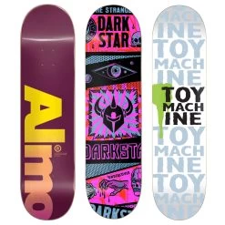 Almost/Darkstar/Toy Machine Skateboard Deck 3-Pack Bulk Lot Of Decks All 8.0"
