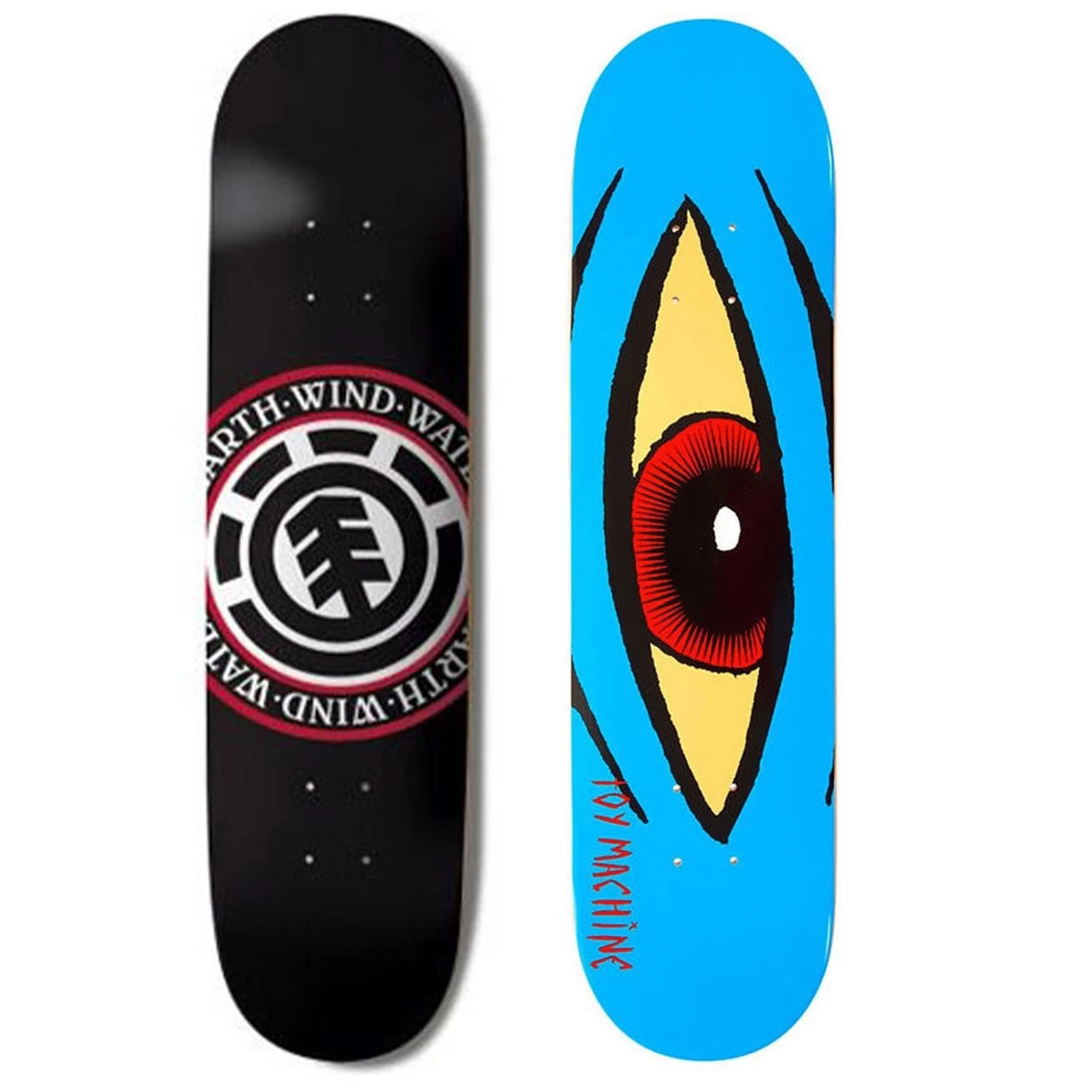 Element/Toy Machine Skateboard Deck 2-Pack Of Decks Seal 7.75" & Sect Eye 7.875" 1 Element/Toy Machine Skateboard Deck 2-Pack Of Decks Seal 7.75" & Sect Eye 7.875"