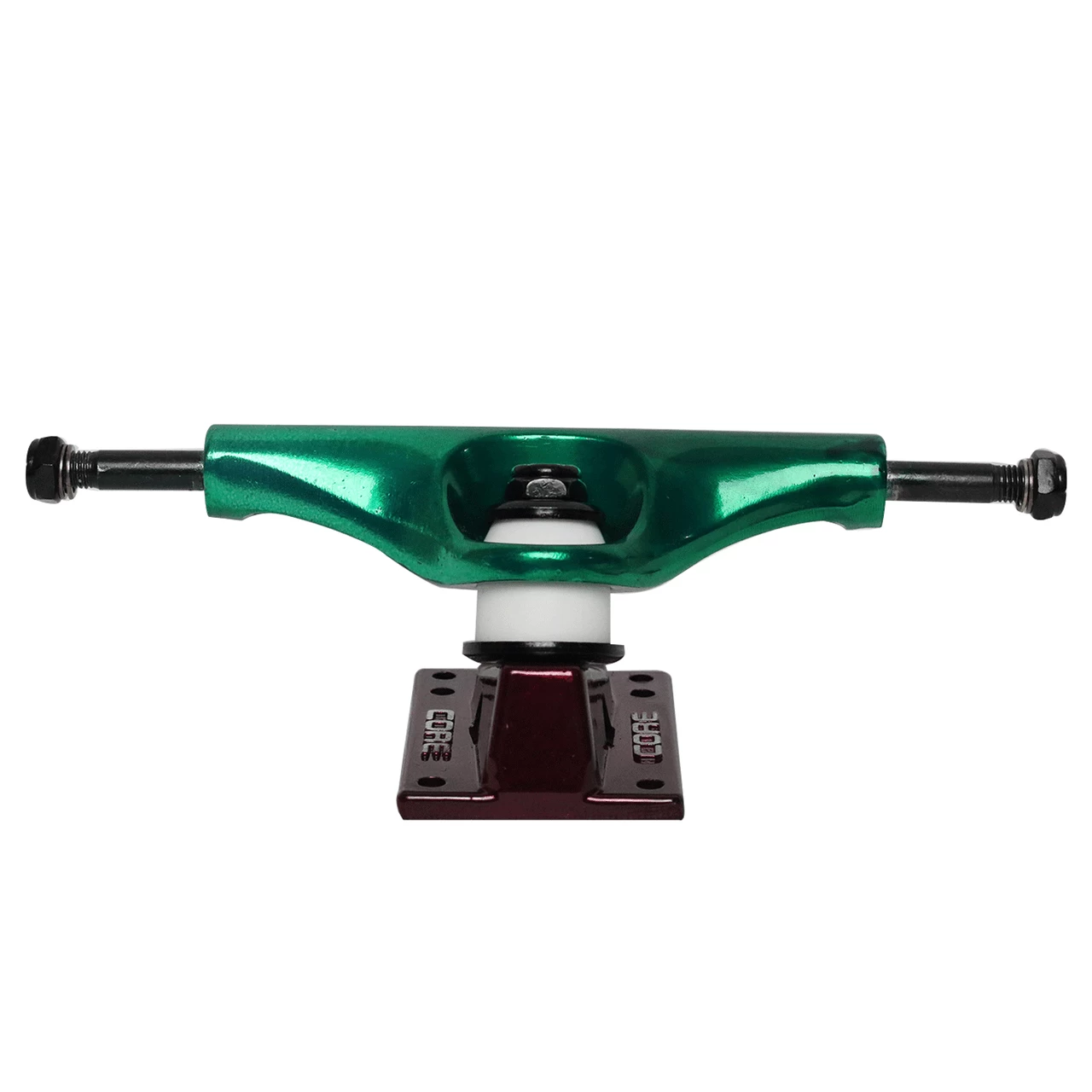 Core Hollow Trucks 5.25 (8.0") Anodized Green With Red Base (Hollow Kingpin) 2 Core Hollow Trucks 5.25 (8.0") Anodized Green With Red Base (Hollow Kingpin) - Image 2