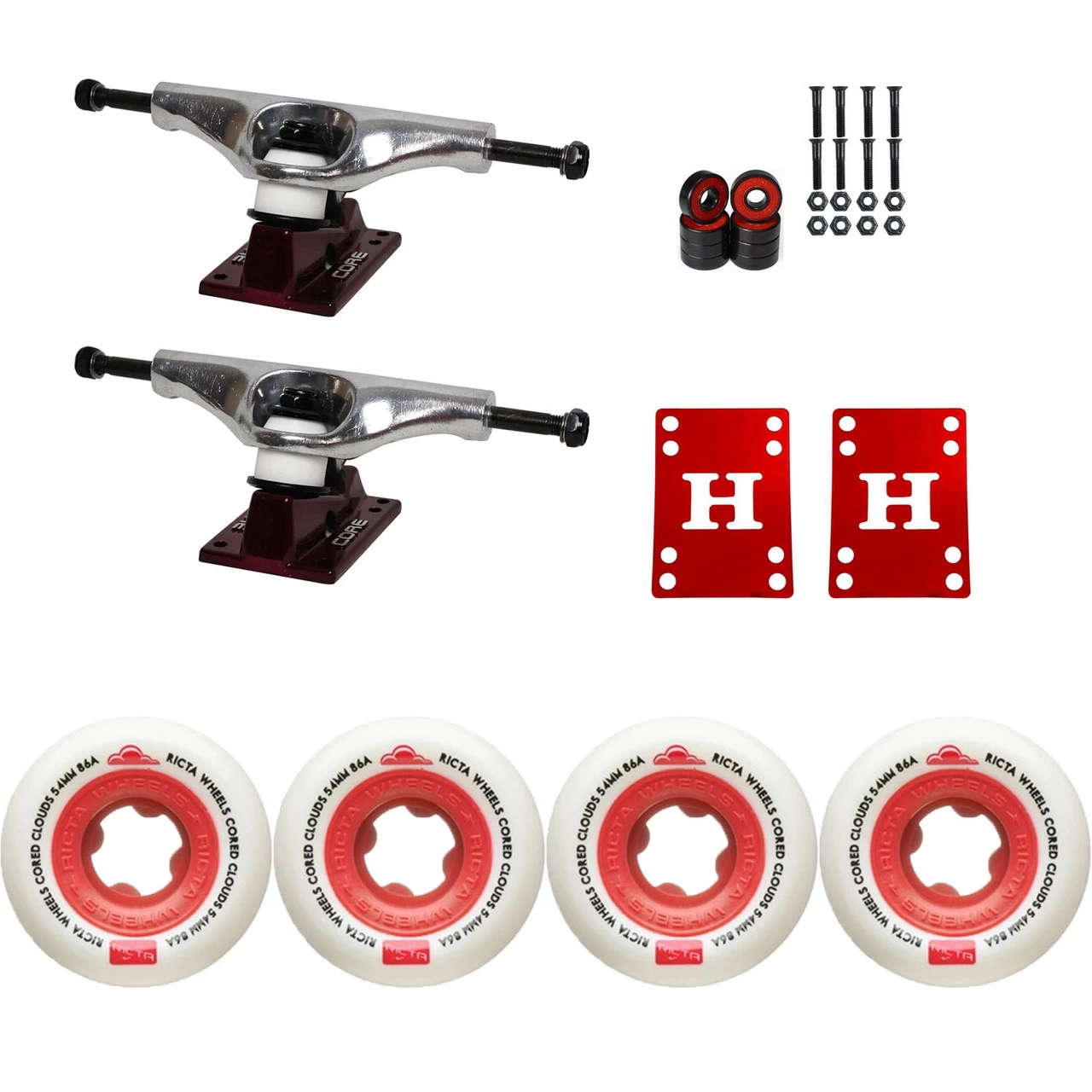 Ricta Clouds Truck Package 5.5 / 54mm 86A Cored 1 Ricta Clouds Truck Package 5.5 / 54mm 86A Cored