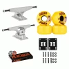 Krux Skateboard Trucks DLK Raw 8.0" Welcome 56mm 85A Wheels, Bones Reds Bearings