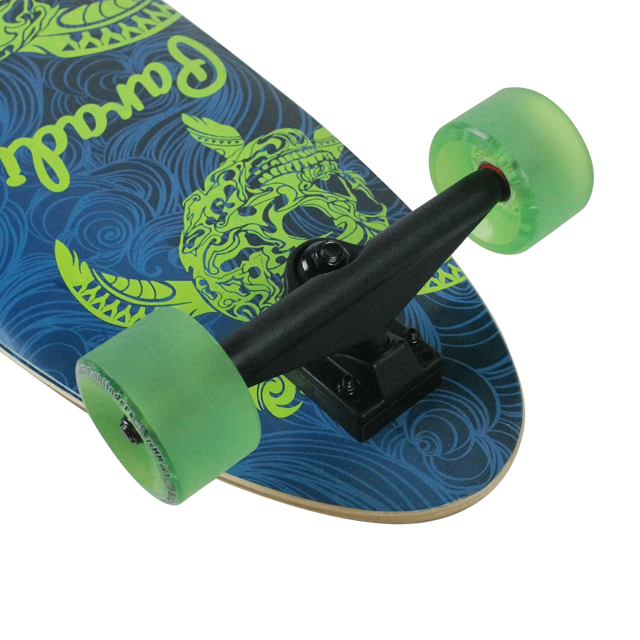 Paradise Longboard Turtle Skull Kicktail 9.75" X 44" Blue / Green 4 Paradise Longboard Turtle Skull Kicktail 9.75" X 44" Blue / Green - Image 4