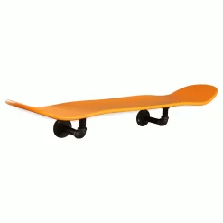 Floating Industrial Style Maple Skateboard Deck Shelf With Pipe Mounting System 7.75" Neon Orange