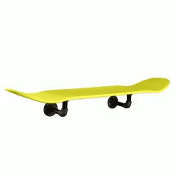 Floating Industrial Style Maple Skateboard Deck Shelf With Pipe Mounting System 7.75" Neon Yellow