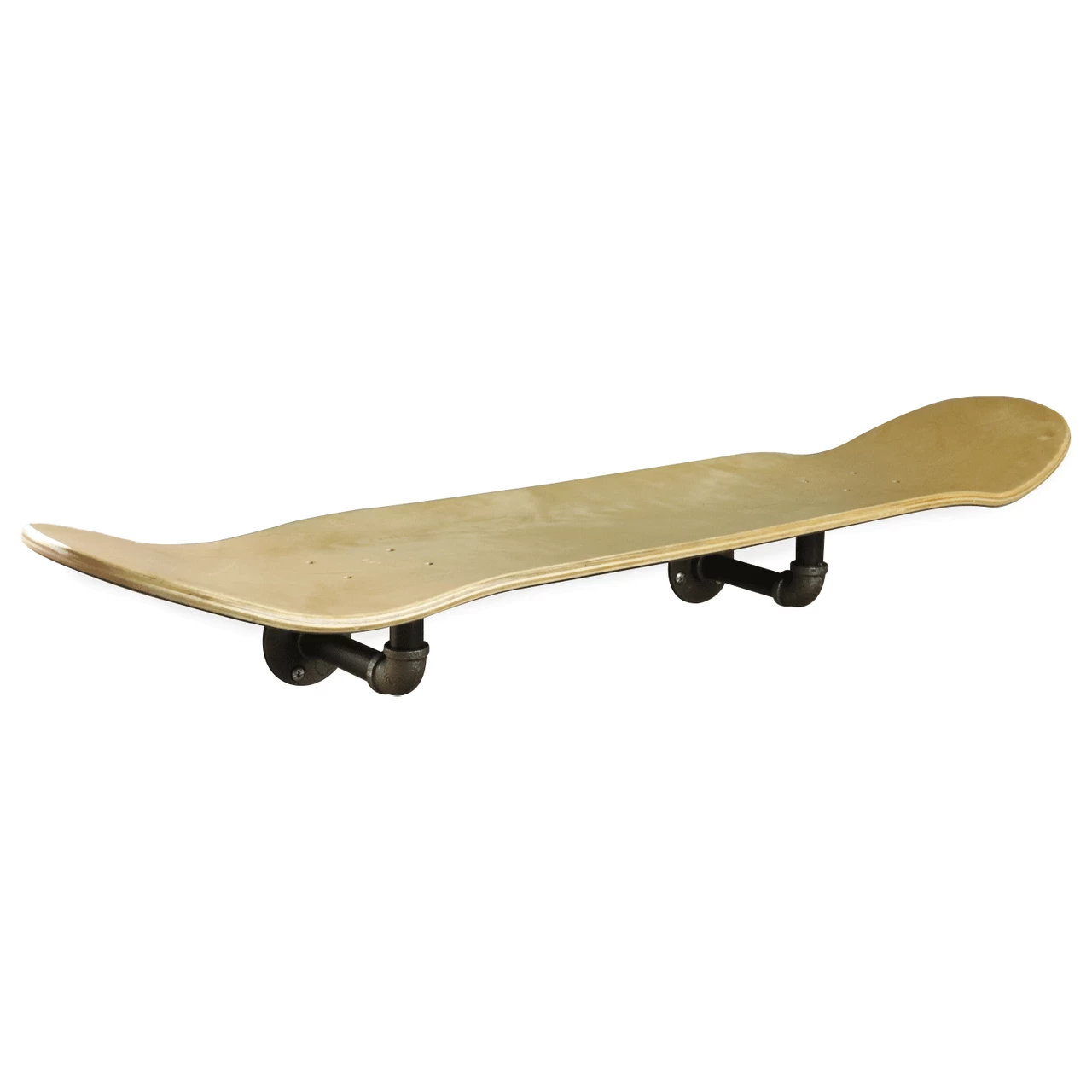 Floating Industrial Style Maple Skateboard Deck Shelf With Pipe Mounting System 7.75" Stained Black Bottom 2 Floating Industrial Style Maple Skateboard Deck Shelf With Pipe Mounting System 7.75" Stained Black Bottom - Image 2