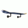 Floating Industrial Style Maple Skateboard Deck Shelf With Pipe Mounting System 7.75" Stained Blue Bottom