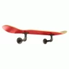 Floating Industrial Style Maple Skateboard Deck Shelf With Pipe Mounting System 7.75" Stained Red Bottom