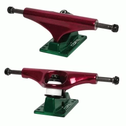 Core Hollow Trucks 5.5 (8.25") Anodized Red With Green Base (Hollow Kingpin)