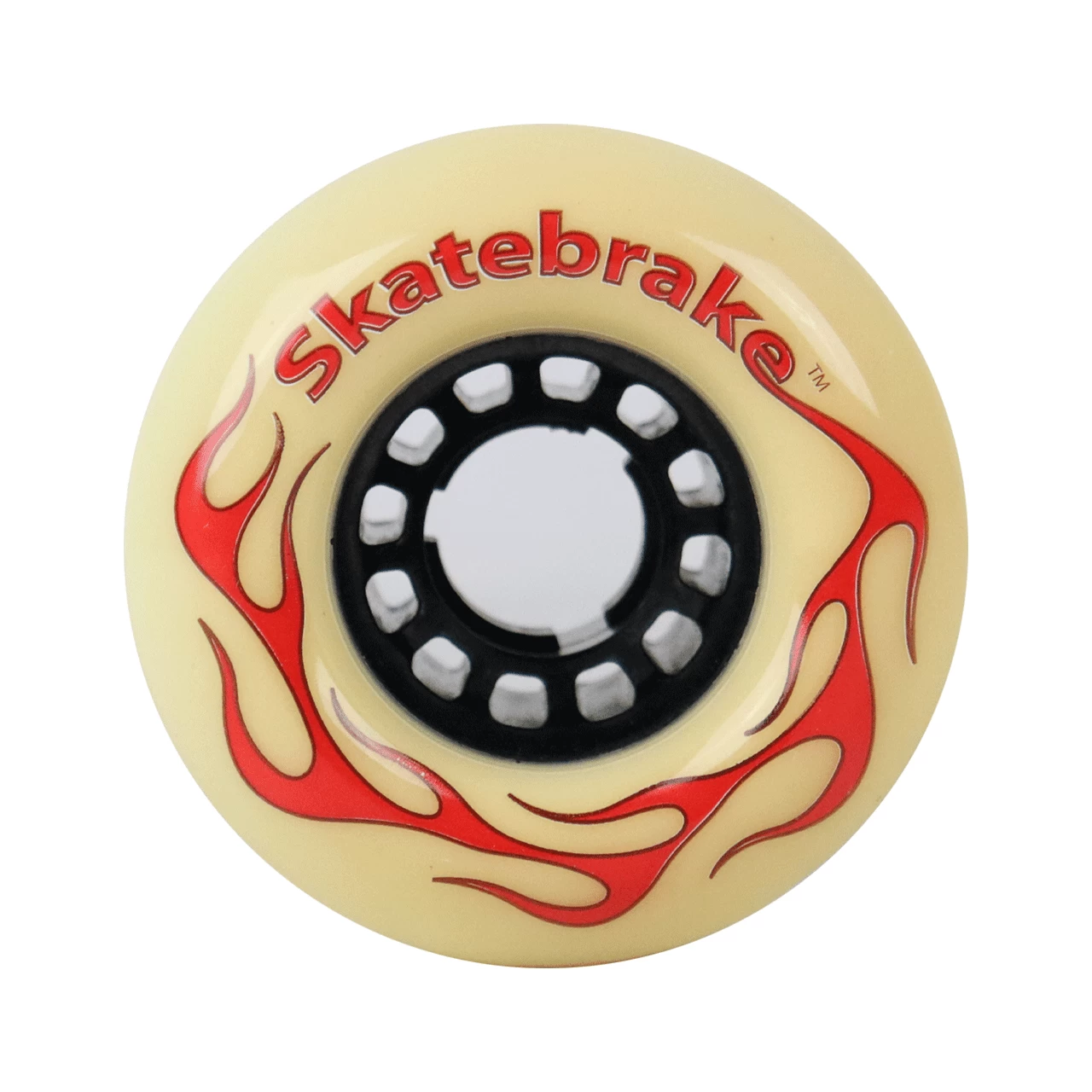 Longboard Wheels 76mm 82A White Rearset With Plastic Core "Skatebrake" Graphic 2 Longboard Wheels 76mm 82A White Rearset With Plastic Core "Skatebrake" Graphic - Image 2