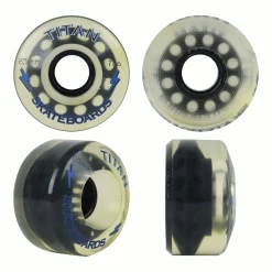 Longboard Wheels 65mm 78A White Rearset "Titan Skateboards" Graphic