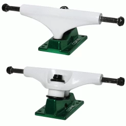 Core Hollow Trucks 5.25 (8.0") White With Green Base (Hollow Kingpin)